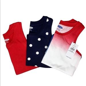 OLD NAVY Jersey Tank Top Americana Patriotic 3PC Bundle 12-18 MONTHS 4th of July